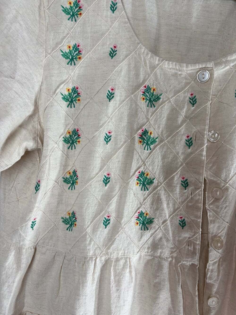 Vintage Amanda Stewart Embroidered Cottagecore Dress XL - Picture 3 of 5